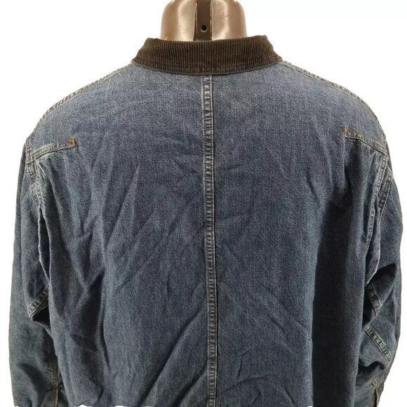 Vintage Marithe Francois Girbaud Trucker Chore Jean Jacket Corduroy Collar  Sz L - Picture 4 of 13